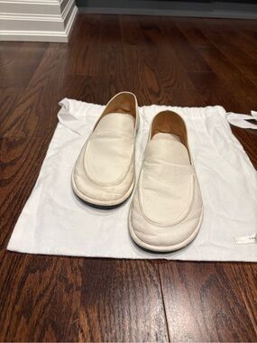 The Row Canal grained-leather loafers - white - size 36